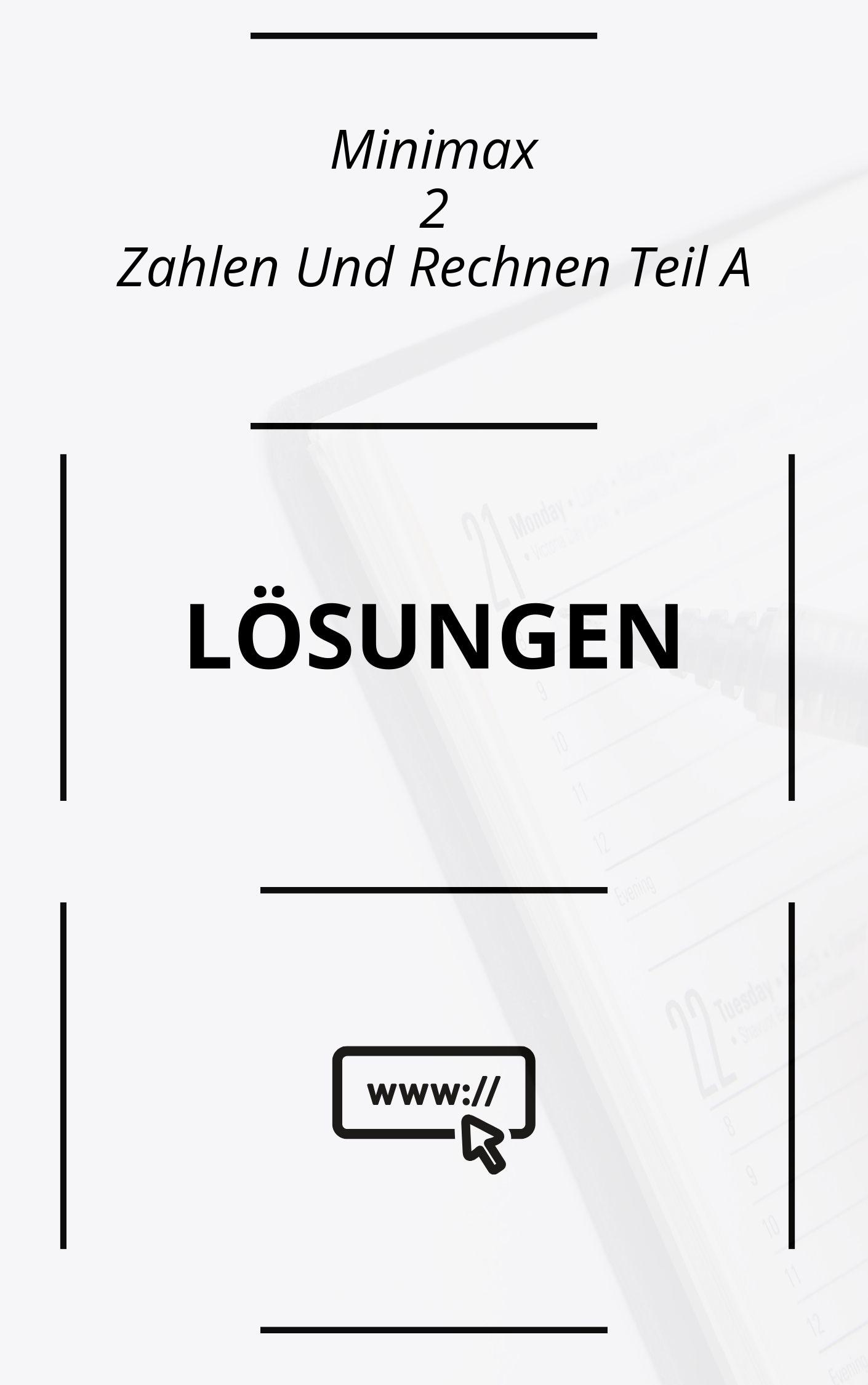 Minimax 2 Zahlen Und Rechnen Teil A Lösungen