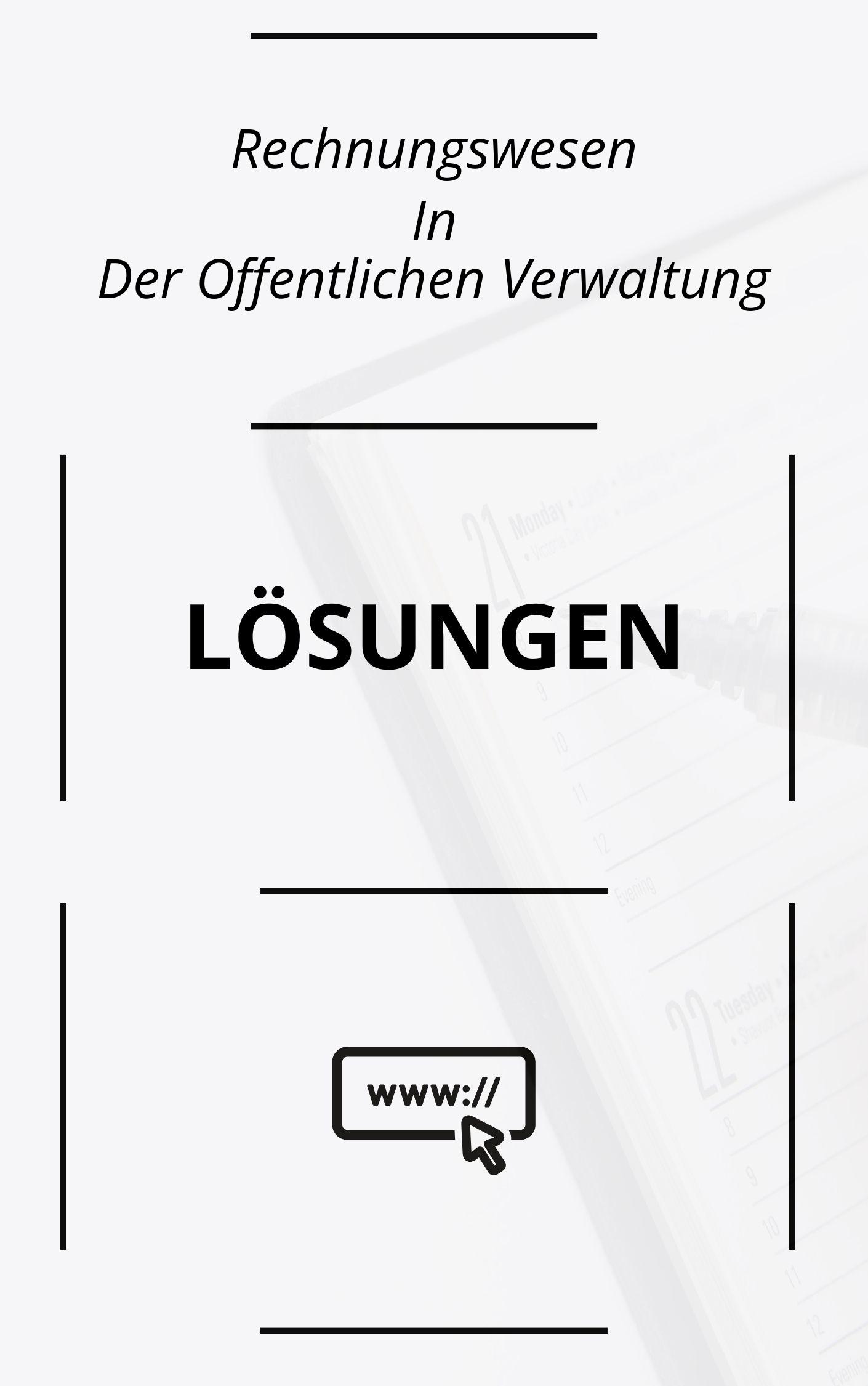 Rechnungswesen In Der Öffentlichen Verwaltung Lösungen PDF